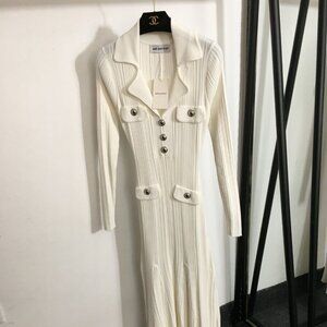 Self Portrait Knitted Long Sleeve Dress